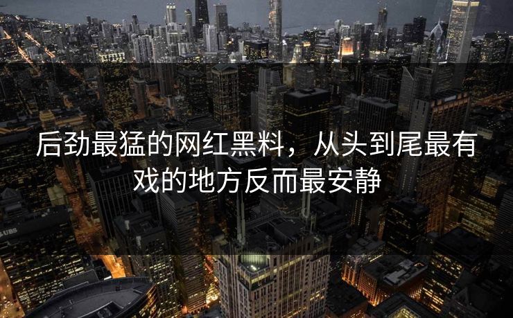 后劲最猛的网红黑料，从头到尾最有戏的地方反而最安静